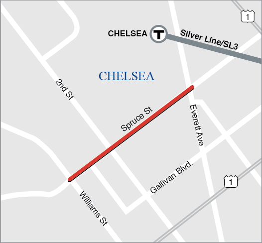 CHELSEA: RECONSTRUCTION OF SPRUCE STREET, FROM EVERETT AVENUE TO WILLIAMS STREET